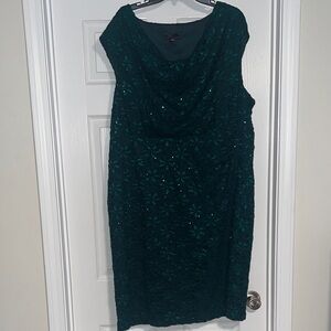 Dressbarn Elegant Green Sequins and Lace Dress